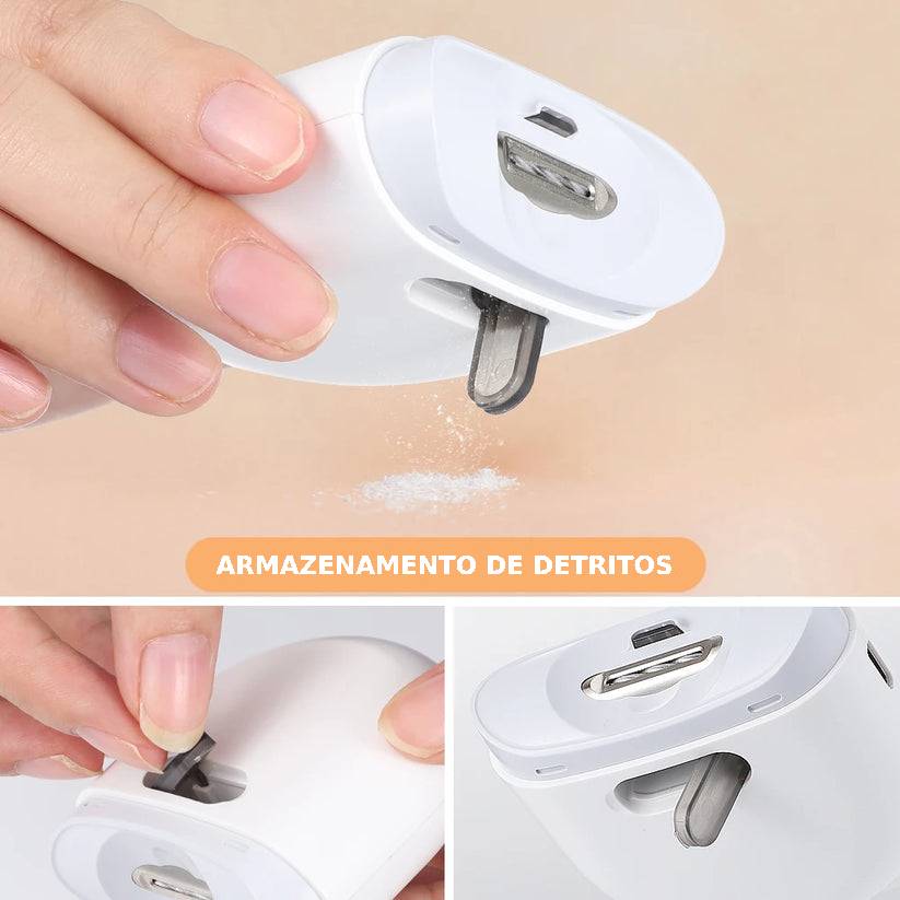 Cortador de unhas elétrico com luz LED  2 velocidades Automático para Bebês e Adultos carreg. USB